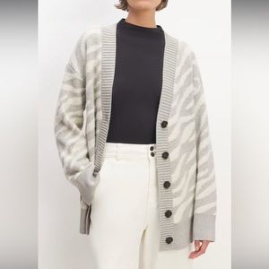 Everlane Alpaca Tiger Jacquard Cardigan